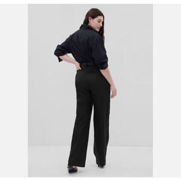 GAP Tencel Pleated Navy Blue Trouser Loose Straight Pants Plus Size 20 MSRP $70 - Picture 4 of 8
